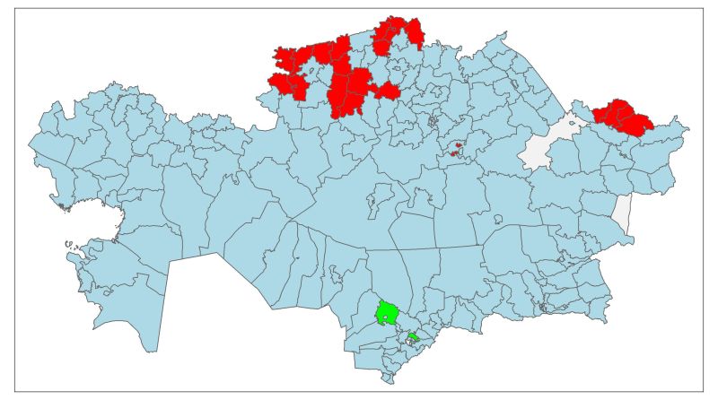 Ethnic Majority in the Regions of Kazakhstan